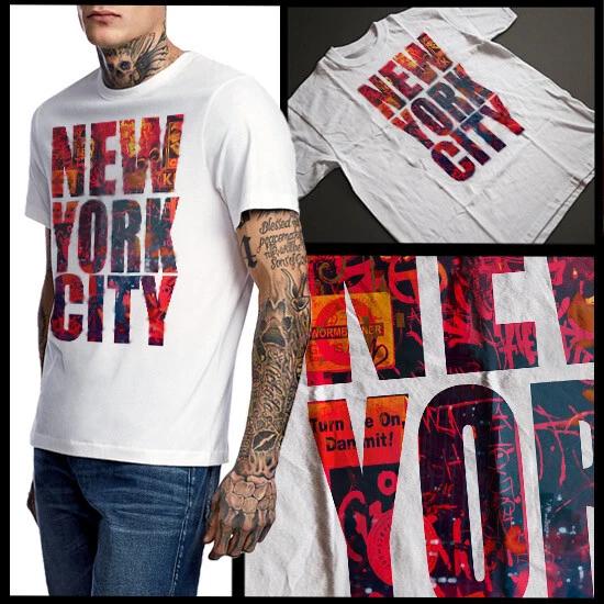 New York City Graffiti Grunge T-Shirt Brooklyn Queens The Bronx Harlem NY Tee S