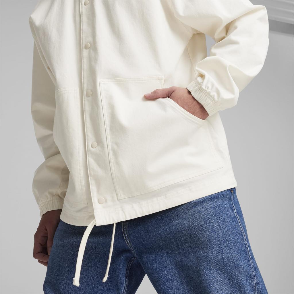 Puma Solid Color Casual Polo Long Sleeve Jacket Men Jackets White 623695-66