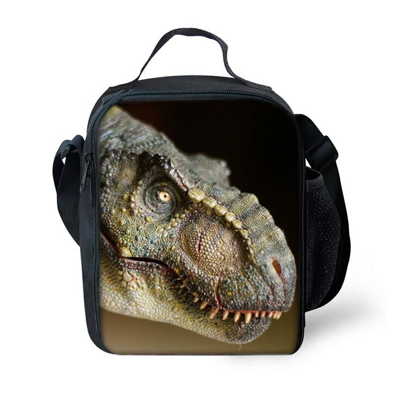 Dinosaur Print DIY Lunch Bag Office Workers School Kids - PVC Insulated Shoulder Cooler