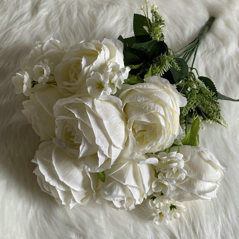 European Wedding Hall Flower Material With Faux Rose For Restaurant Decor