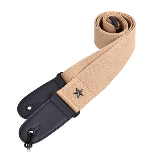 Cotton Adjustable Faux Leather Ends Acoustic Electric Guitar Bass Sling Strap