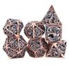 7pcs Polyhedral Dice Set Copper Hollow Dragons Pattern High Balance Table Games Dice Set for Role