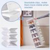 3-layer Transparent Shoes Box Thickened Foldable Sneaker Shoe Organizers Stackable Dustproof High-top Cabinet Shoe Rack Shelf