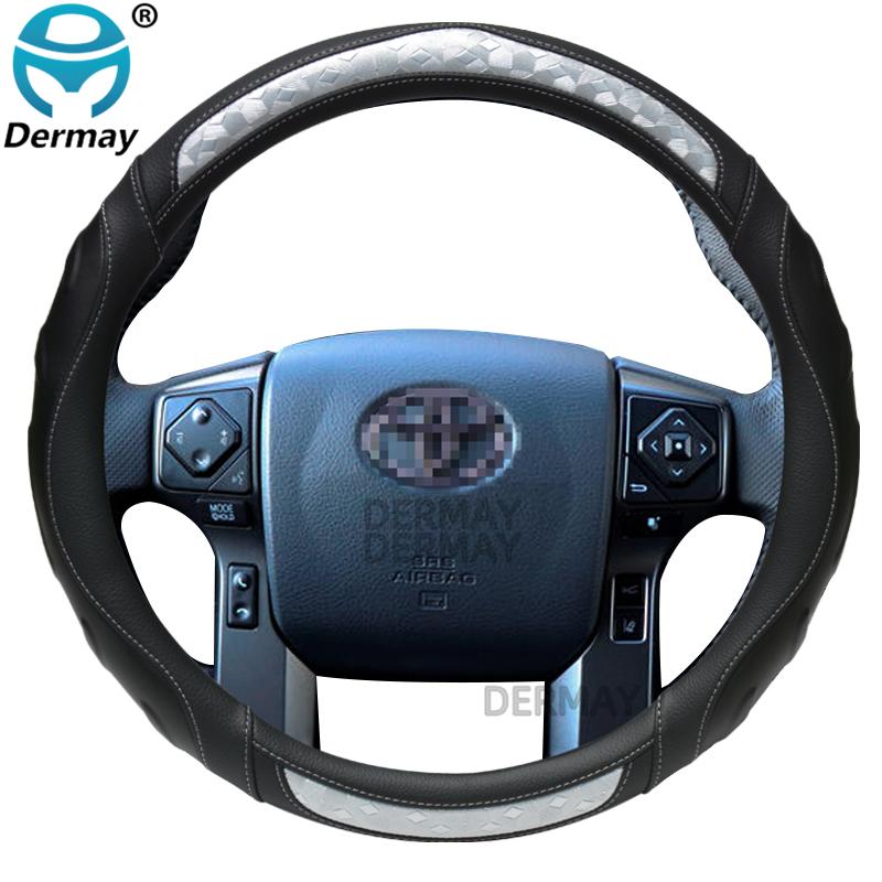 

Для Toyota Tacoma Грузовик Автомобильный чехол на руль из микроволокна 3D Нескользящий Высокое качество Новый Авто серебряный