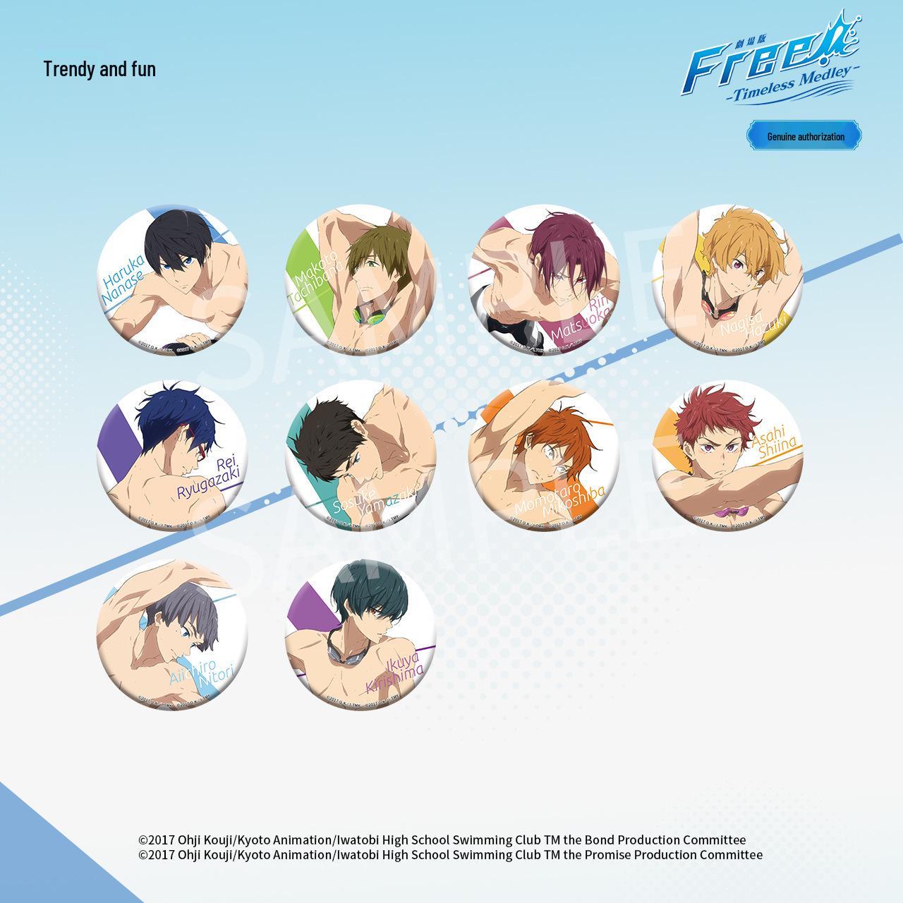 

Chao Key Wan Free! The Final Stroke Team Training Magnet Set - Anime Merchandise Approx. 58mm