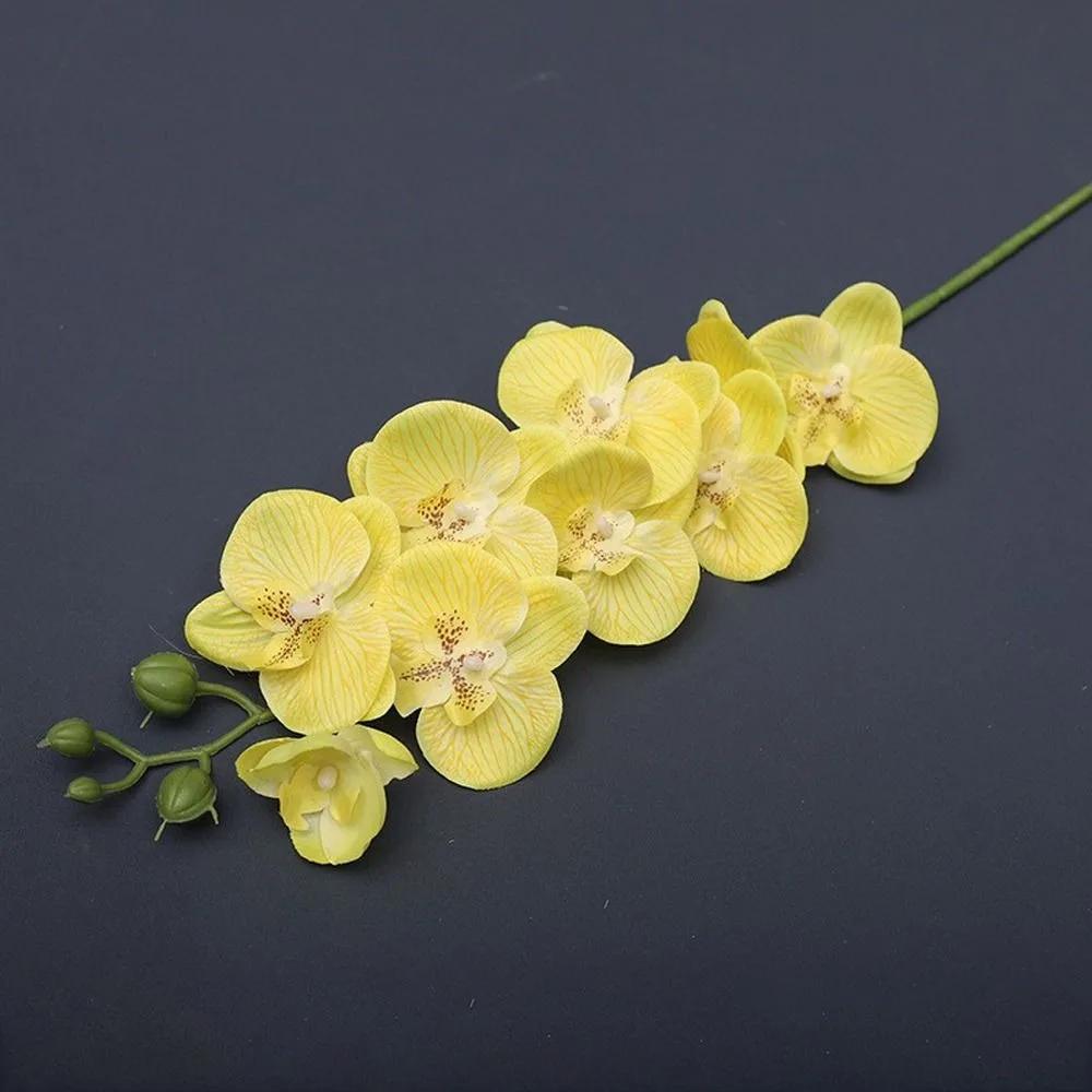 New 9-Heads Simulation Butterfly Orchid 3D Phalaenopsis Artificial Flower Real Touch Plants Silk Flower Home Decoration