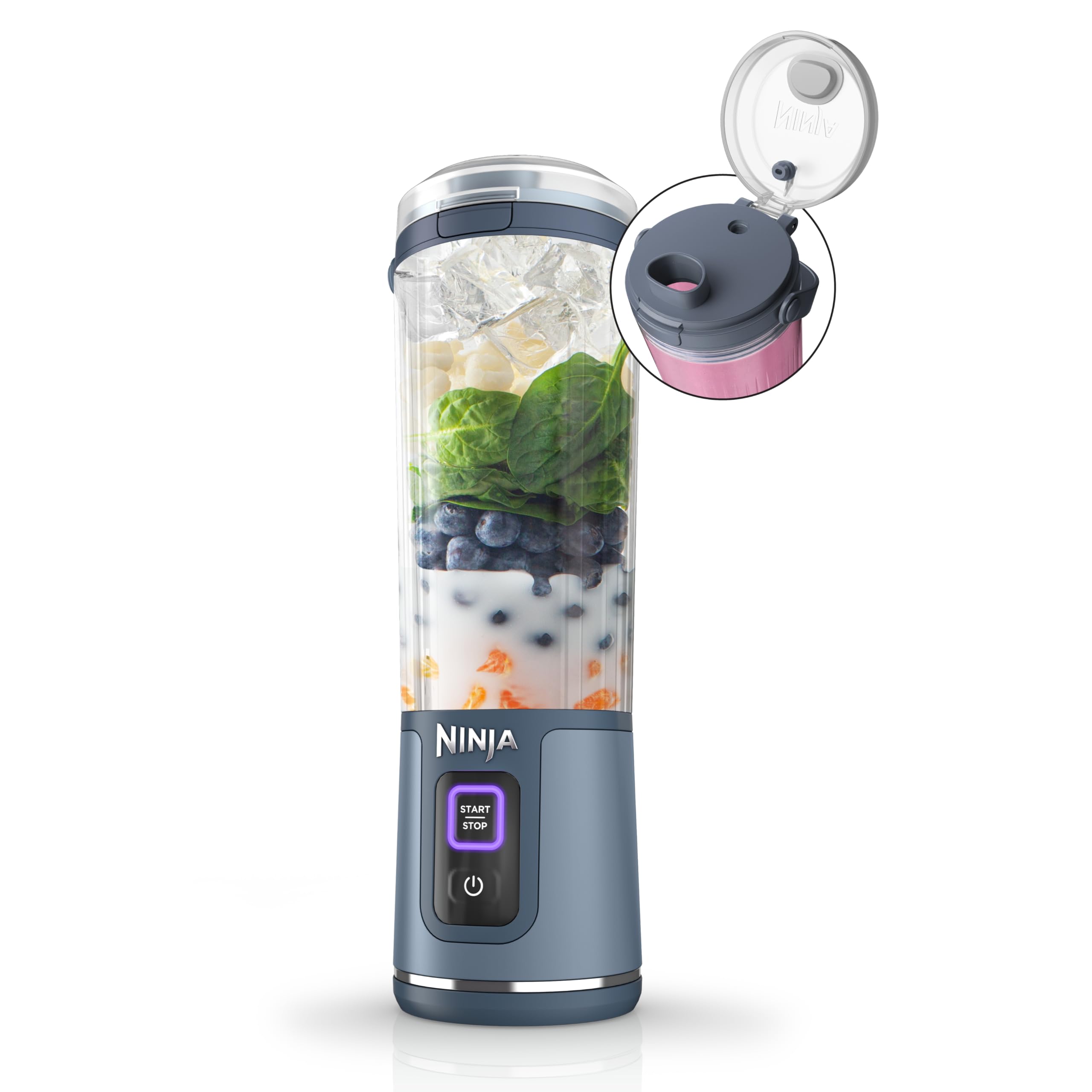 

Ninja BC51NV Blast Portable Blender Cordless 18oz Container Personal Blender for Shakes Smoothies BPA Free Leak Proof Lid Spout Rechargeable