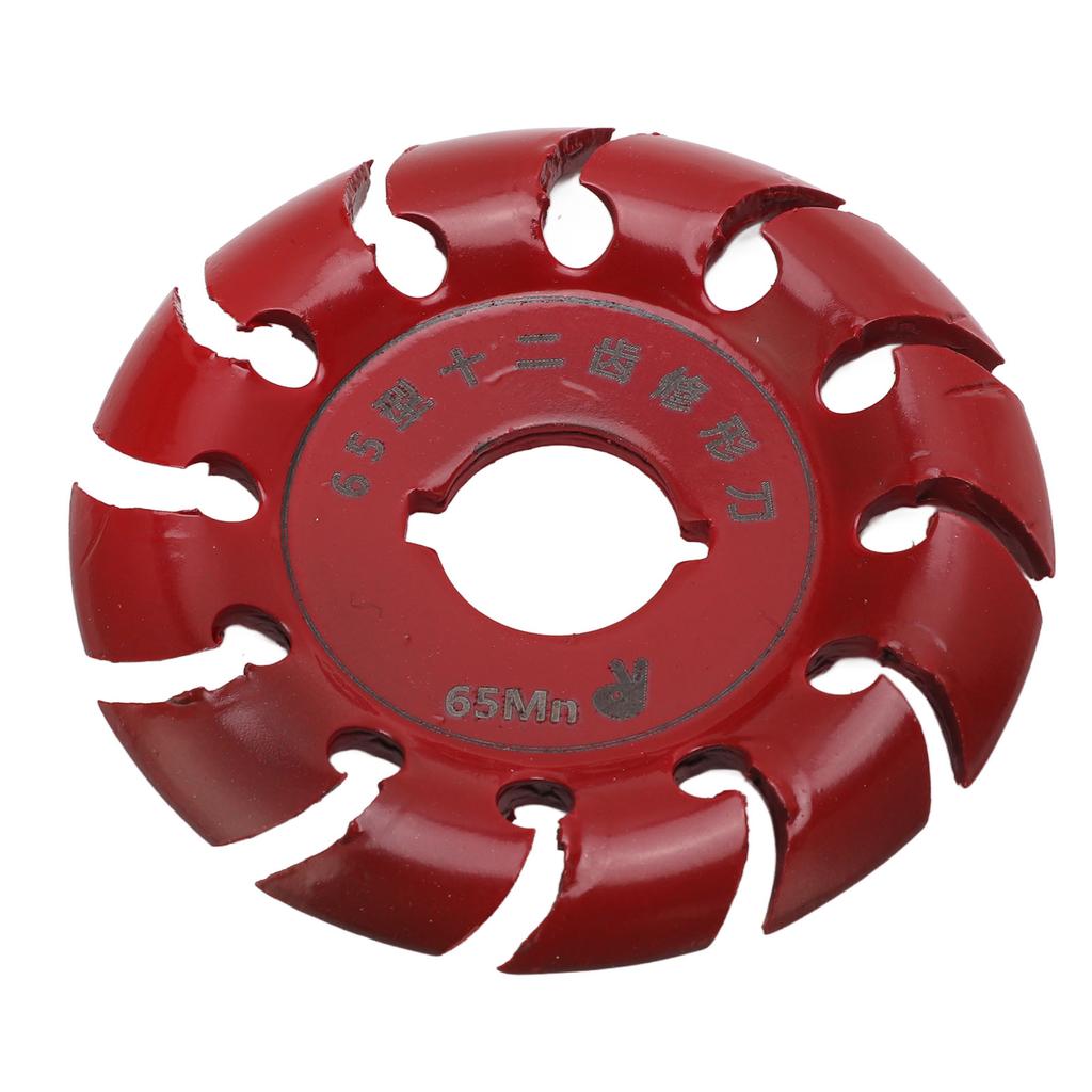 Grinder Shaping Disc Stainless Steel 12 Teeth Carving Disc for Angle Grinders Wood Rubber Red