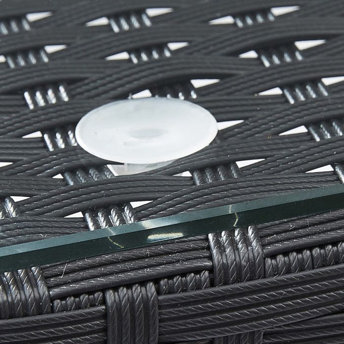 Lounge Set Black Glass S 2+F 1+TB Wilsa Garden