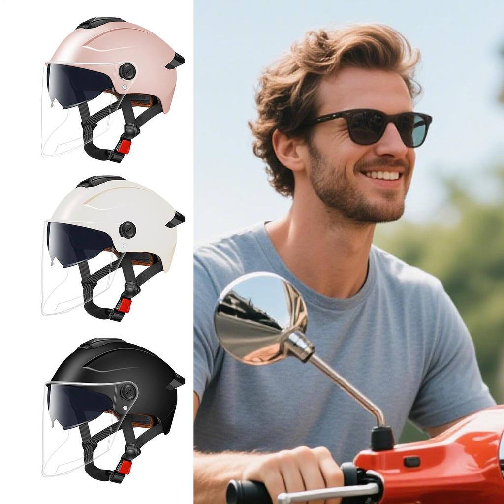 Motorcycle Helmets Motorcycle Half Face Helmet Protective Gear Double Visor Breathable Headgear For Street Motorbike Sportbike