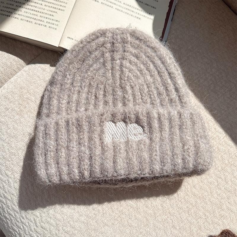 Autumn and winter thickened warm ear protection versatile big head circumference knitted cold hat girl