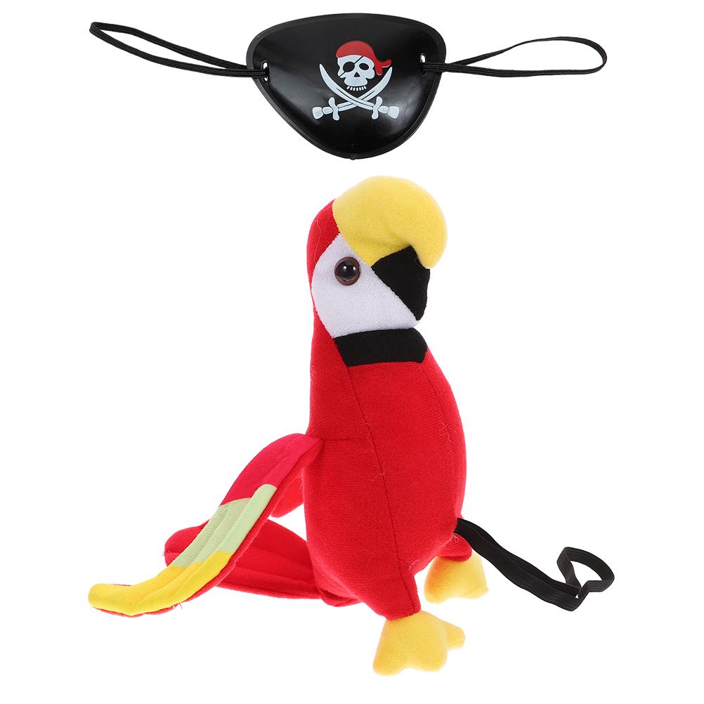 Pappagallo Pirata Peluche Spallacci Kit Accessori Costume di Halloween Forniture per Feste Decorazioni Palco Foto Cosplay Festivo