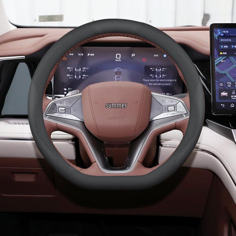 BYD Xia Steering Wheel Cover: 25 Models, Anti-Slip, Odor-Free, Hand-Sewn Leather Interior Upgrade