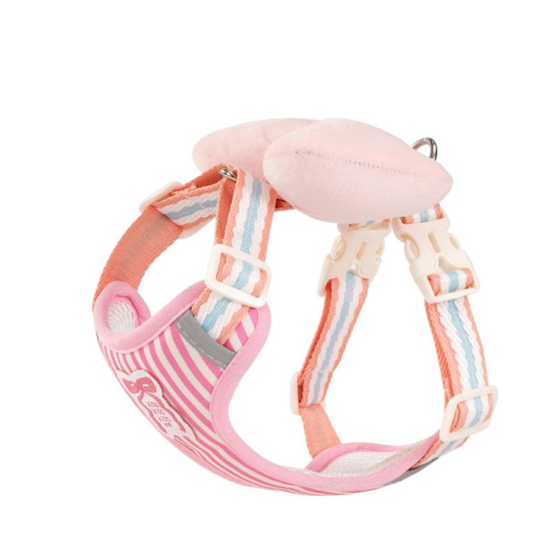 Four-Season Anti-Escape Harness with Bow Tie for Small Dogs - No Choke Leash, Ideal for Pet Walking and Gardening.