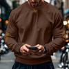 Men's Loose Round Neck Casual Corduroy Men's Long Sleeved T-shirt Men