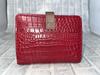 GUODI Wallet with Card Genuine Crocodile Matte Bi-fold Case, Leather, Finish, TK-10CW037 (Ruby)
