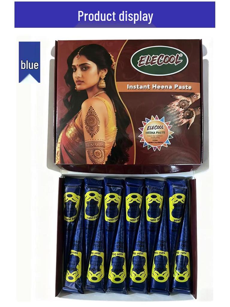Plant-Based Henna Tattoo Paste: Hand-Painted Semi-Concealing Cream with Various Shades Available