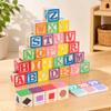 Wooden Letter Number Block Set Tactile Matching Game Smooth for Preschoolers