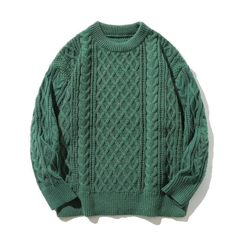 

Trendy Men s Loose Fit Sweater - Casual Japanese Street Style Knitwear 3XL зелений