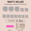 Removable Wearable Short Toenails: White French Edge with Rhinestones Fake Nail Stickers