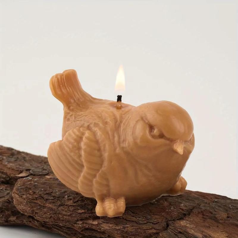 2-pack 3d Bird-shaped Candle Silicone Mold Diycute Animal Statue Woodpecker Soap Plaster Resin Handicraft Casting Mold