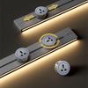 Universal Black Track Multi-function Power Strip with USB and Induction Light