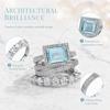 Large Rectangular Stone Stacking Rings European Style Engagement Band Ring  Anniversary Occasion