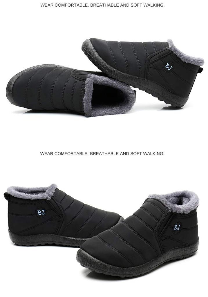 Cold Weather Side Winter Size 3E and more Snowshoes, Shoes, Unisex, Waterproof, Water-Repellent, Gore, Slip-On Boots, (25.5 cm, Black)