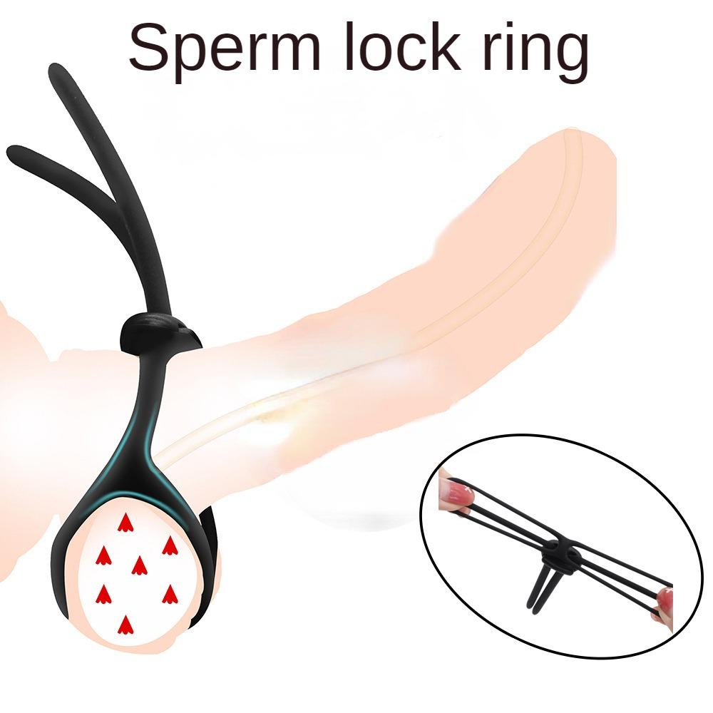 Adjustable Male Silicone Penis Lock Cock Ring Bondage Erection Delay Ejaculation Enlargement Ball Stretcher Massager Sex Toy Men