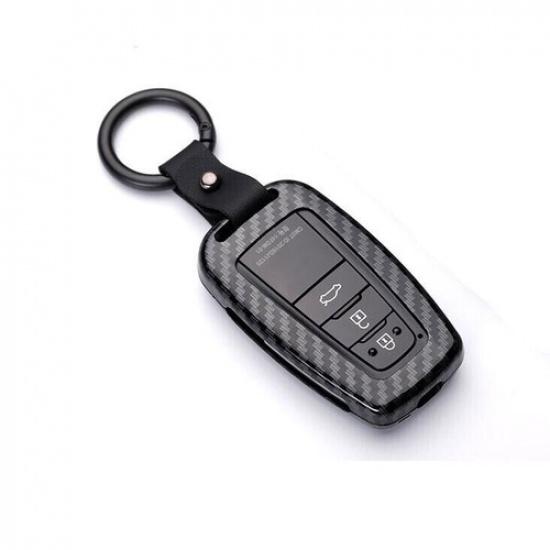 Fit For Toyota RAV4 Aluminum Case Cover Car Key Holder Carbon fiber look