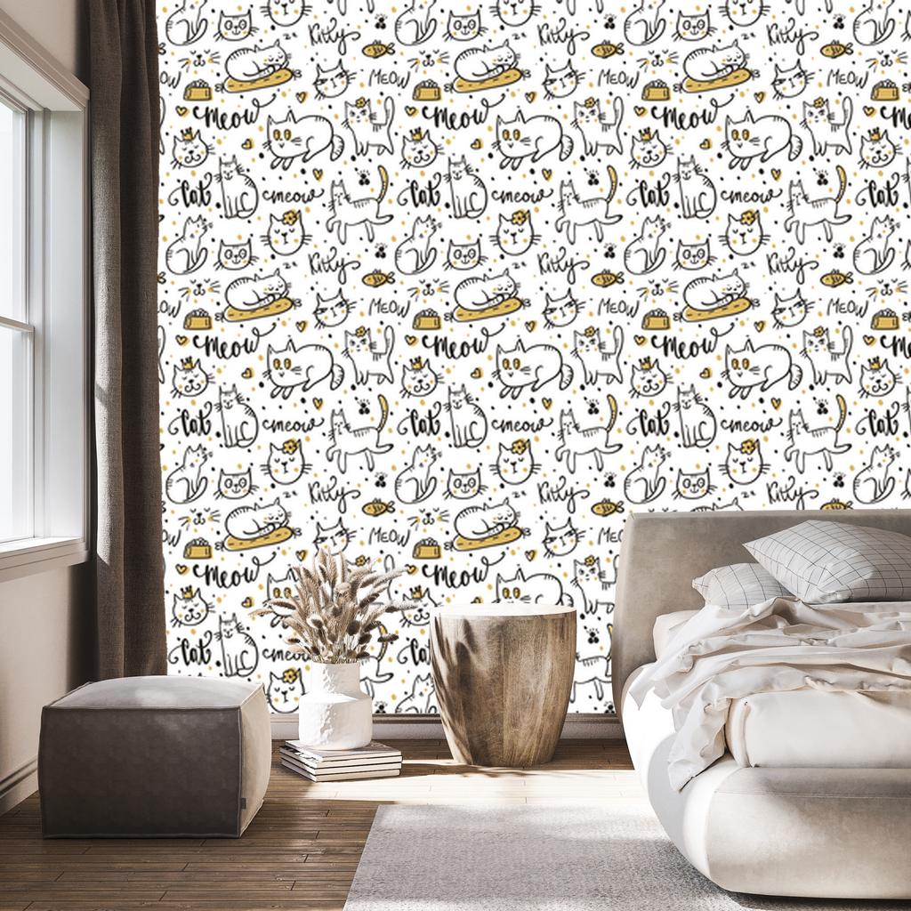 Funny kittens wallpaper for living room and bedroom 50x1000
