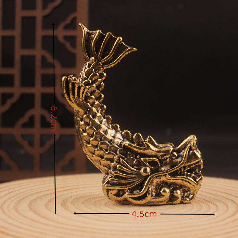 Antique Nine Sons Dragon Fortune Surging Home Office Desktop Small Ornament Craft Cross-border Brass Wholesale