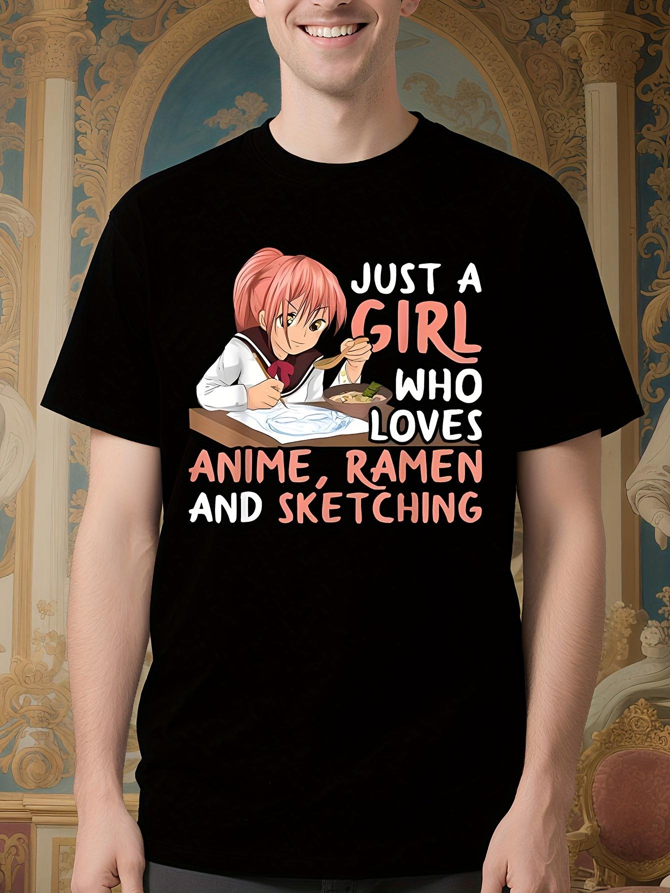Just A Girl Who Loves Anime and Sketching Novelty Funny T... L