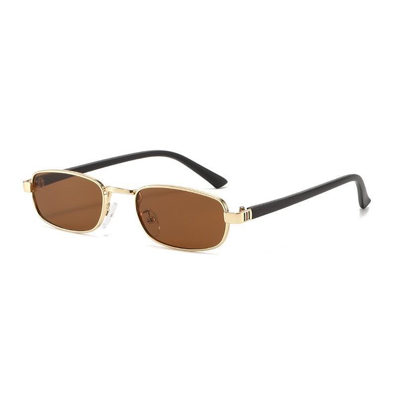 Retro Metal Square Sunglasses Uv400 Polarized For Outdoor Travel