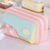 Multi-layered Stationery Storage Bag Large Capacity Pen Pencil Case Macaron Color Pencil Bag  Kids