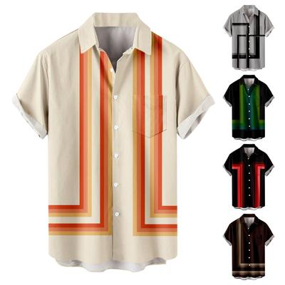 Men'S Casual Lapel Beach Holiday Wear Fashion Shirt Hawaiian Short-Sleeved Shirt