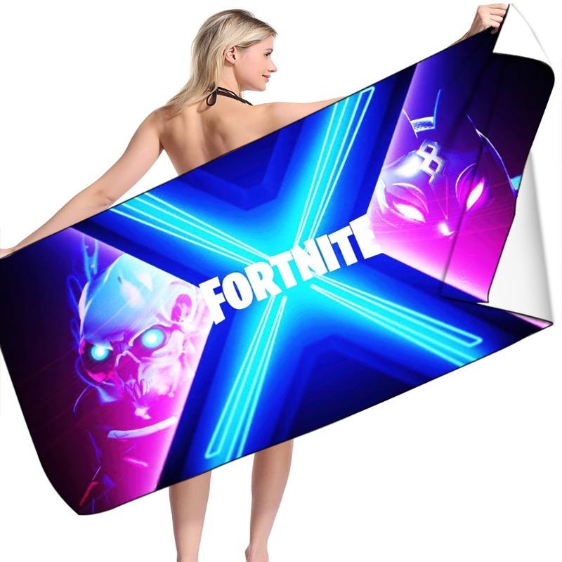 Fortnite Strandtücher Mikrofaser Badetuch Jungen Mädchen Sanft Tragbar Cartoon Bade Strand Spa Bademantel Waschkleidung Schnell Trocknend