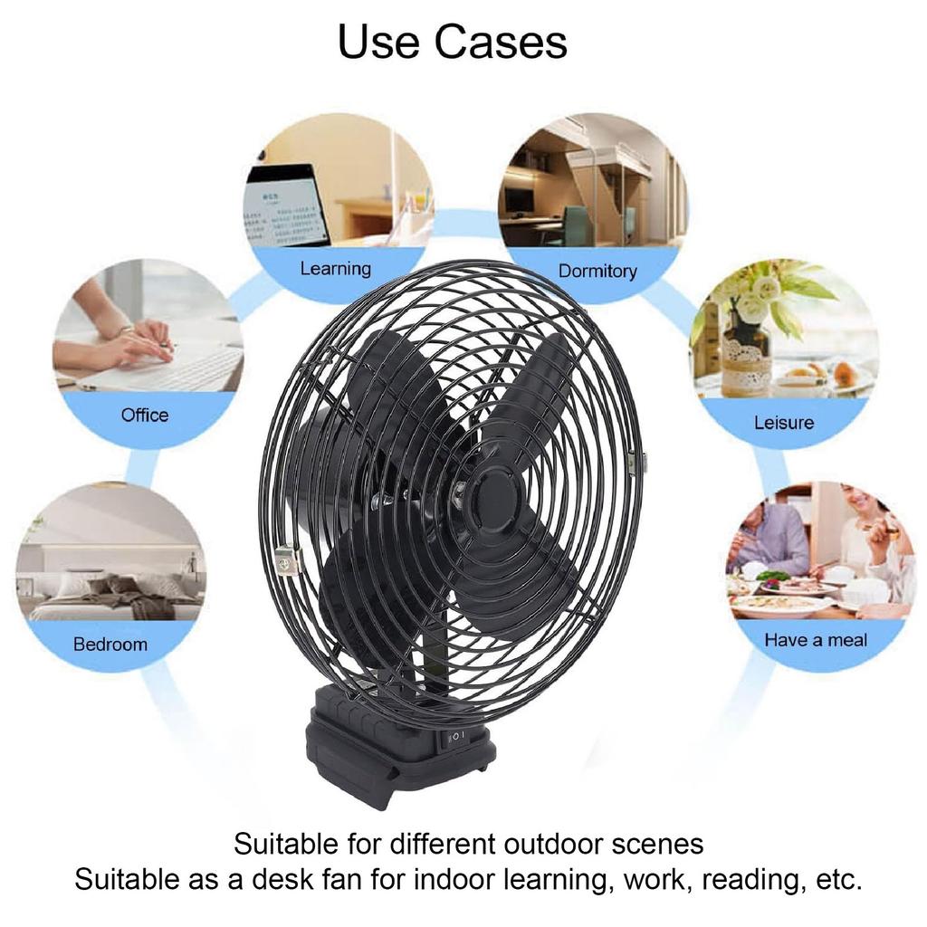8in Mini Desktop Fan Rechargeable Battery Operated Camping Fan for Family Office Outdoor Travel