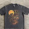 TRex Dinozaur Jurajski Styl Vintage Lata 90 Koszulka Graficzna, Koszulka Komfortowa Comfort Colors® Y2k Grunge z Motywem Dinozaura, Koszulka Retro z Prehistorycznym Zwierzęciem i Księżycem
