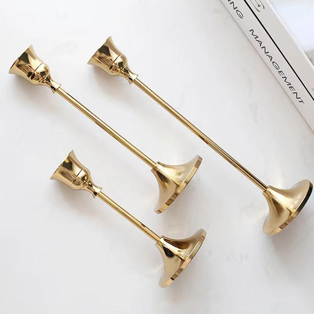 Sturdy Metal Construction Vintage Candlesticks Conical Candlesticks