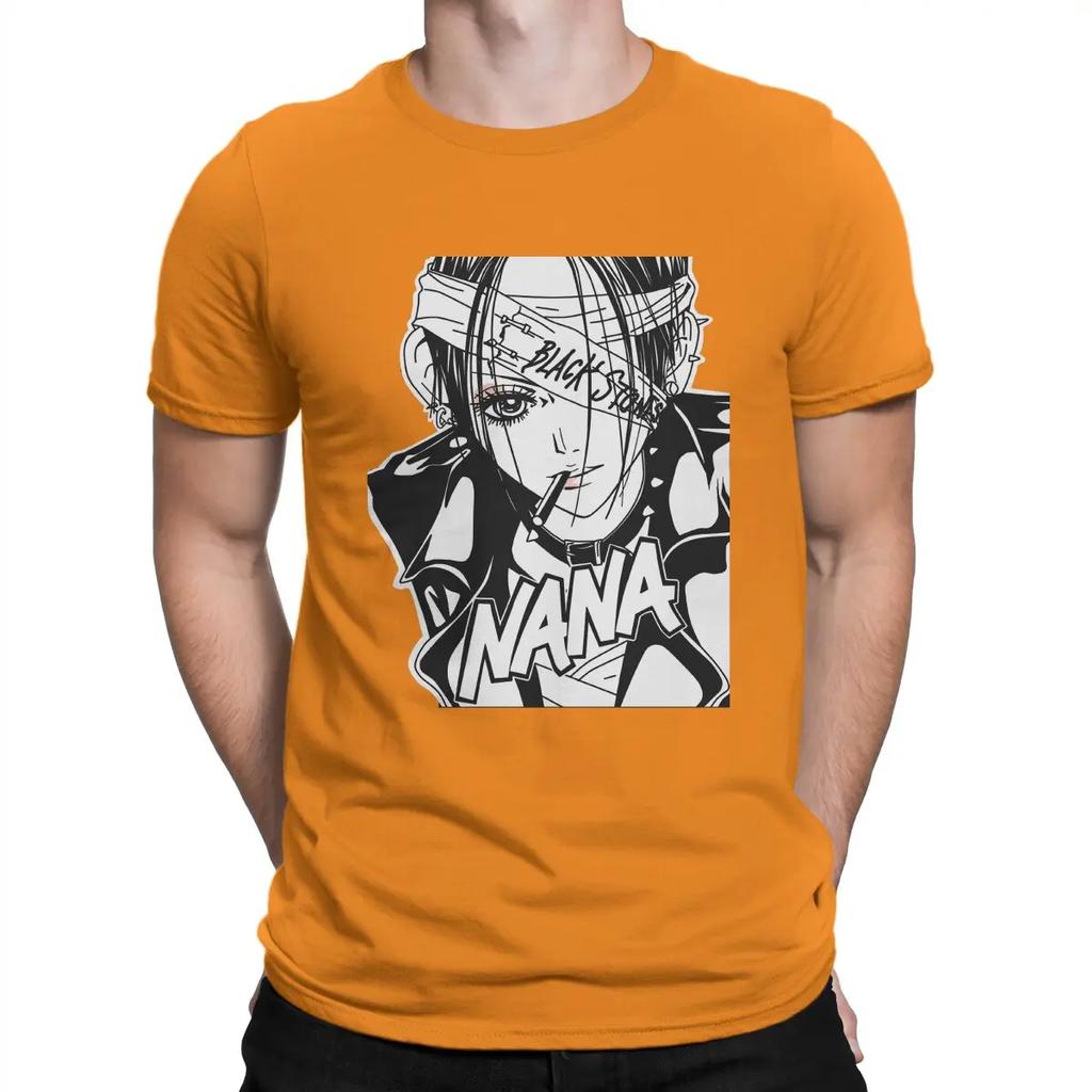 Men Black Stones T Shirt NANA Osaki Manga 100% Cotton Clothes Hipster Short Sleeve Crewneck Tees New Arrival T-Shirts