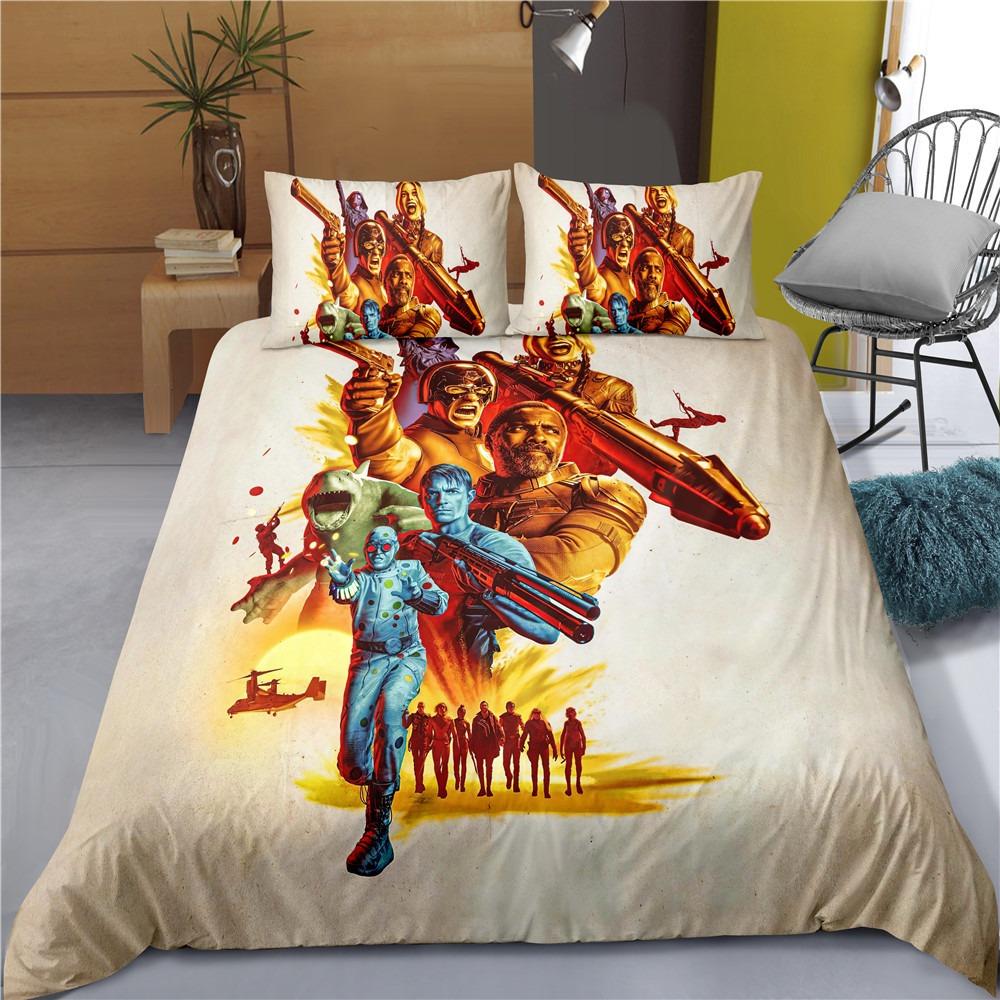 Anti-Hero Squad Duvet Cover & Pillowcases,Dark Comic Team Print Bedding Set,Soft Microfiber Bedroom Decor & Gift for boys girls