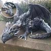 Large Squatting Dragon Resin Decorative Items, Decoration Design Large Squatting Posture Flying Dragon Home Design Ornaments