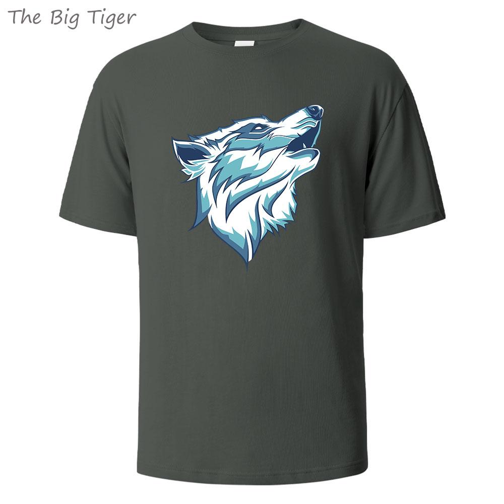 WolfPaint Classic Cotton T Shirt Breathable Round Neck Casual Unisex Tee Minimalist Short Sleeve Top Everyday Wear Mens Tshirt