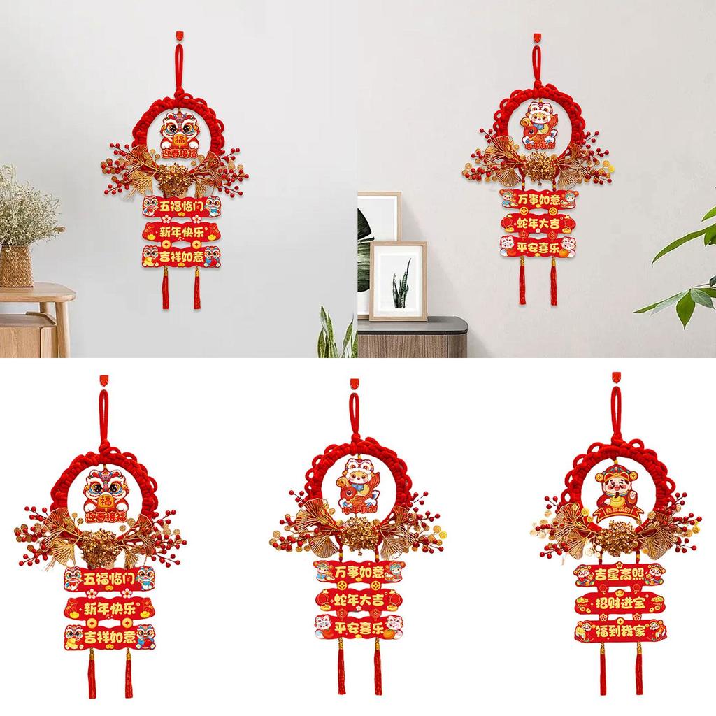 Chinese New Year Hanging Ornament Party Supplies Gift with Tassel Spring Festival Pendant for Holiday Office Bedroom Porch Wall