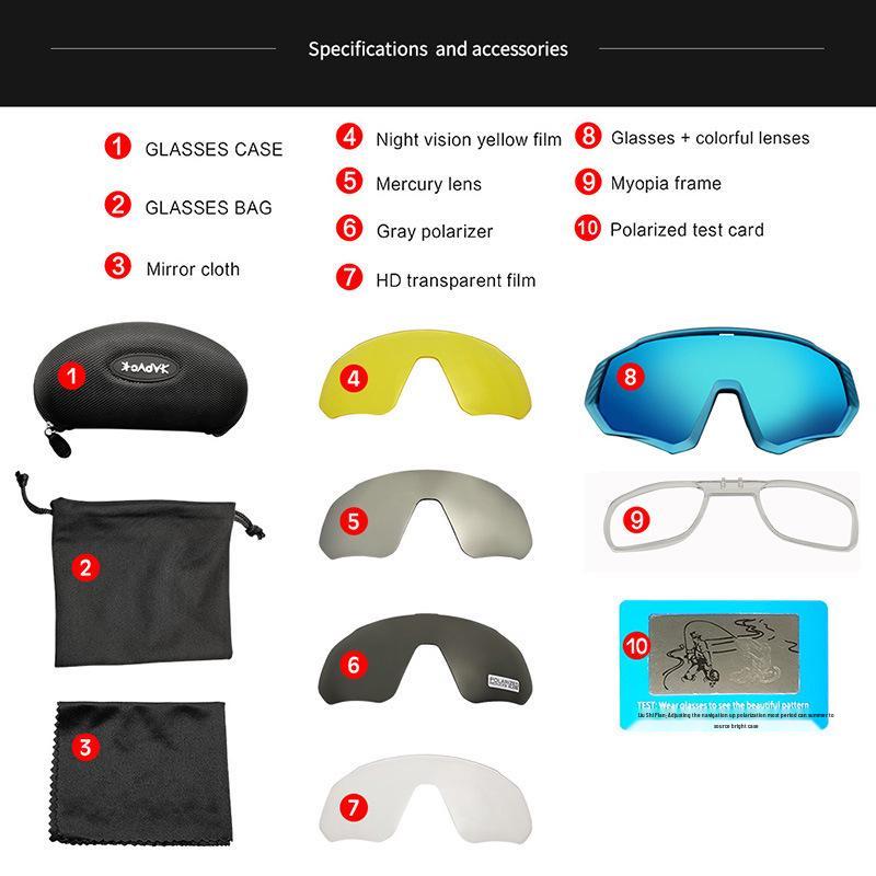 Kapvoe Polarized Anti-Wind Cycling Sunglasses for Mountain Biking