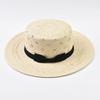 Summer 100% Straw Hats for Women Ribbon Decoration Elegant Ladies Party Dress Hats Travel Beach Sun Hat Chapeau Femme