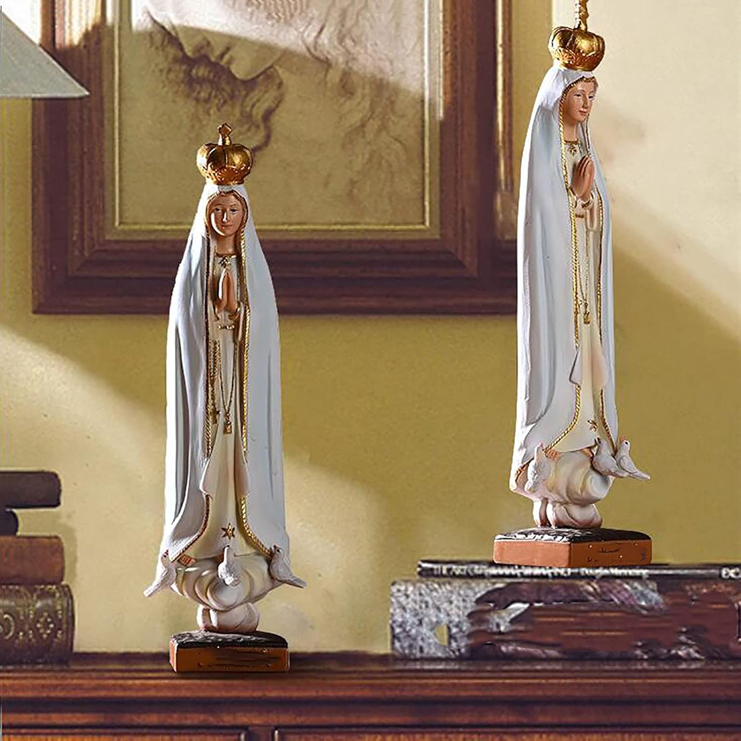 

RR&LL Catholic Statue Our Lady of Fatima Virgin Mary Figure, Resin, 8.26x2.36x2.16 inch, White
