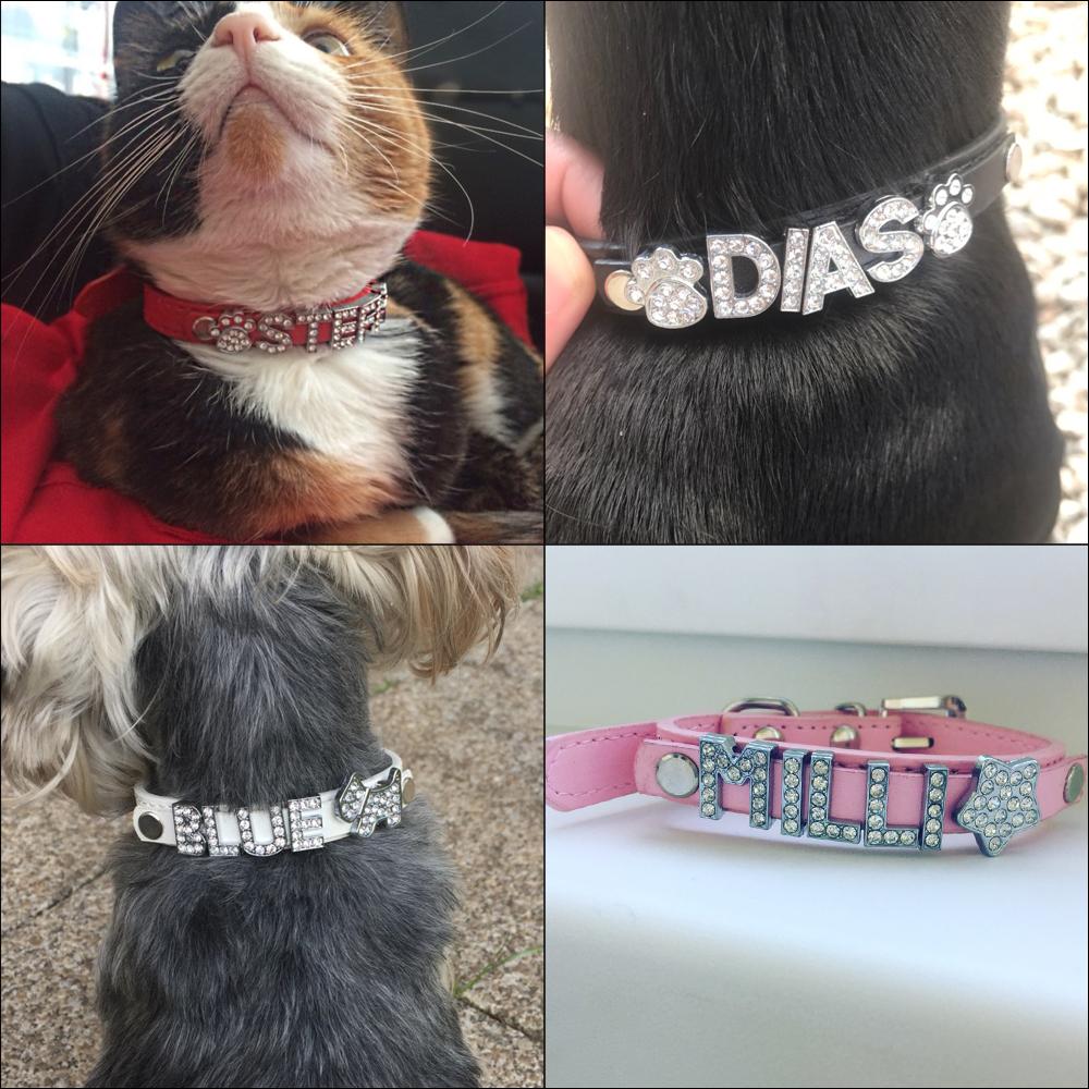 Bling Strass Welpenhalsbänder Personalisiert Kleine Hunde Chihuahua Halsband Kundenspezifische Halskette Kostenlose Namensanhänger Haustierzubehör