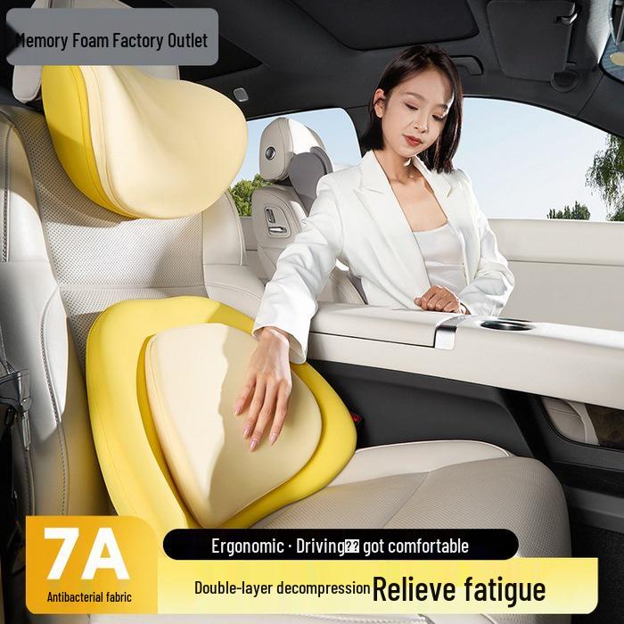 Memory Foam Car Seat Cushion with Lumbar and Neck Support